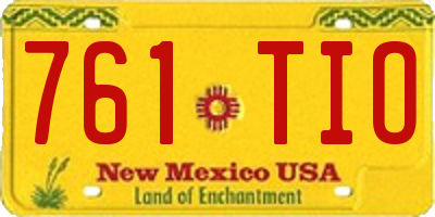NM license plate 761TIO