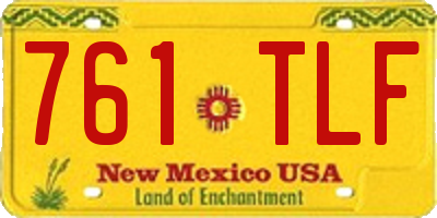 NM license plate 761TLF