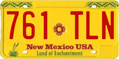 NM license plate 761TLN