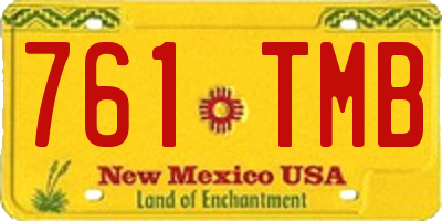 NM license plate 761TMB