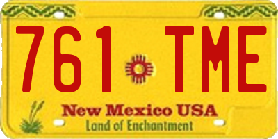 NM license plate 761TME