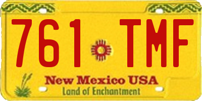 NM license plate 761TMF