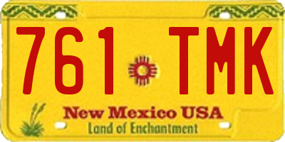 NM license plate 761TMK
