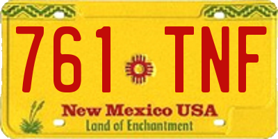 NM license plate 761TNF