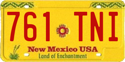 NM license plate 761TNI