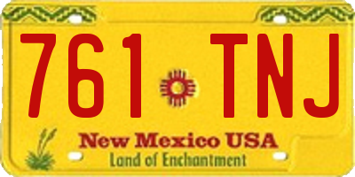 NM license plate 761TNJ