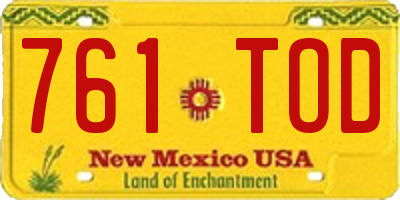 NM license plate 761TOD