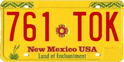 NM license plate 761TOK