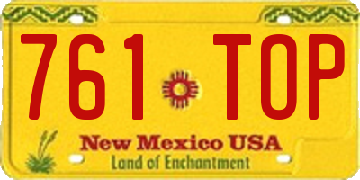 NM license plate 761TOP