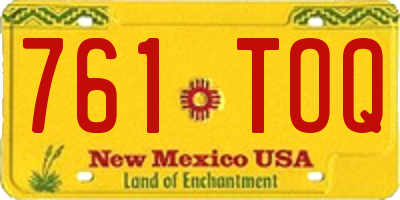 NM license plate 761TOQ