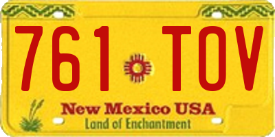 NM license plate 761TOV