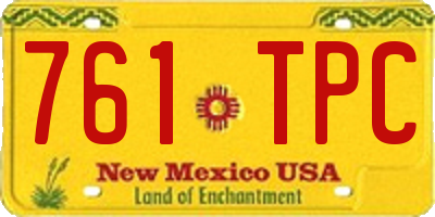 NM license plate 761TPC