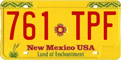 NM license plate 761TPF