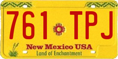 NM license plate 761TPJ