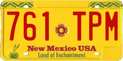 NM license plate 761TPM