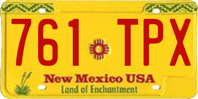 NM license plate 761TPX