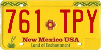 NM license plate 761TPY