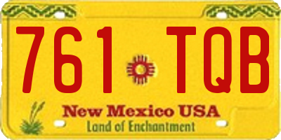 NM license plate 761TQB