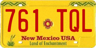 NM license plate 761TQL