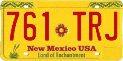NM license plate 761TRJ