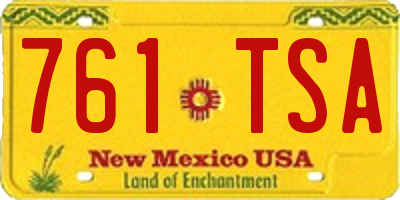 NM license plate 761TSA