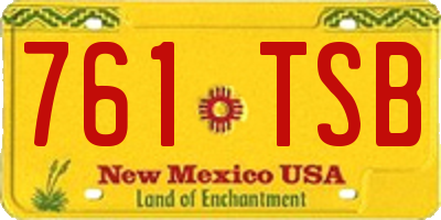NM license plate 761TSB