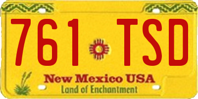 NM license plate 761TSD