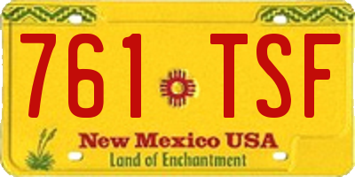 NM license plate 761TSF