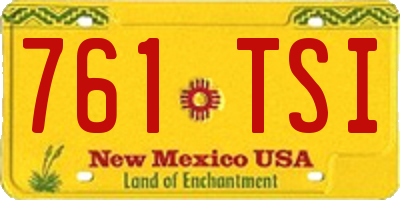NM license plate 761TSI
