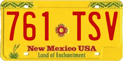 NM license plate 761TSV