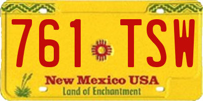 NM license plate 761TSW