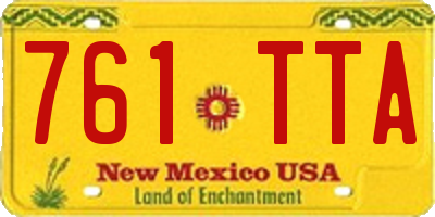 NM license plate 761TTA