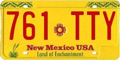 NM license plate 761TTY