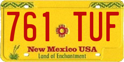 NM license plate 761TUF