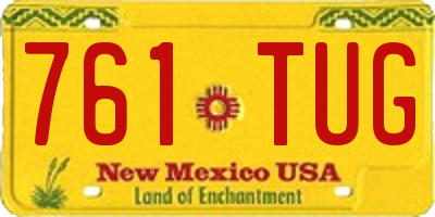 NM license plate 761TUG