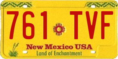 NM license plate 761TVF