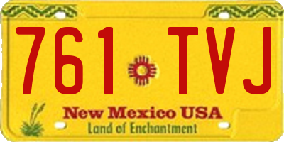 NM license plate 761TVJ