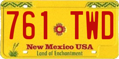 NM license plate 761TWD