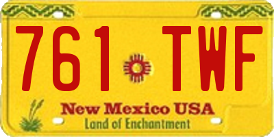NM license plate 761TWF