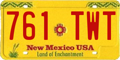 NM license plate 761TWT