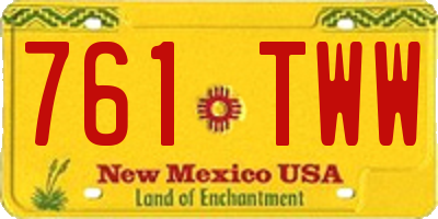 NM license plate 761TWW