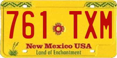 NM license plate 761TXM