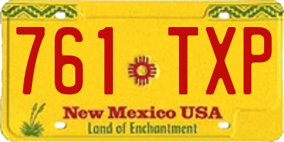 NM license plate 761TXP