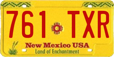 NM license plate 761TXR