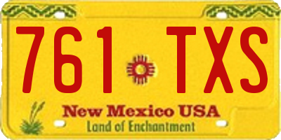 NM license plate 761TXS