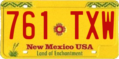 NM license plate 761TXW