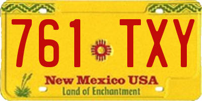 NM license plate 761TXY