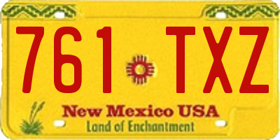 NM license plate 761TXZ