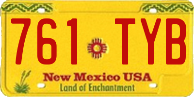 NM license plate 761TYB