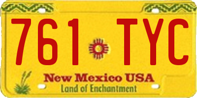 NM license plate 761TYC